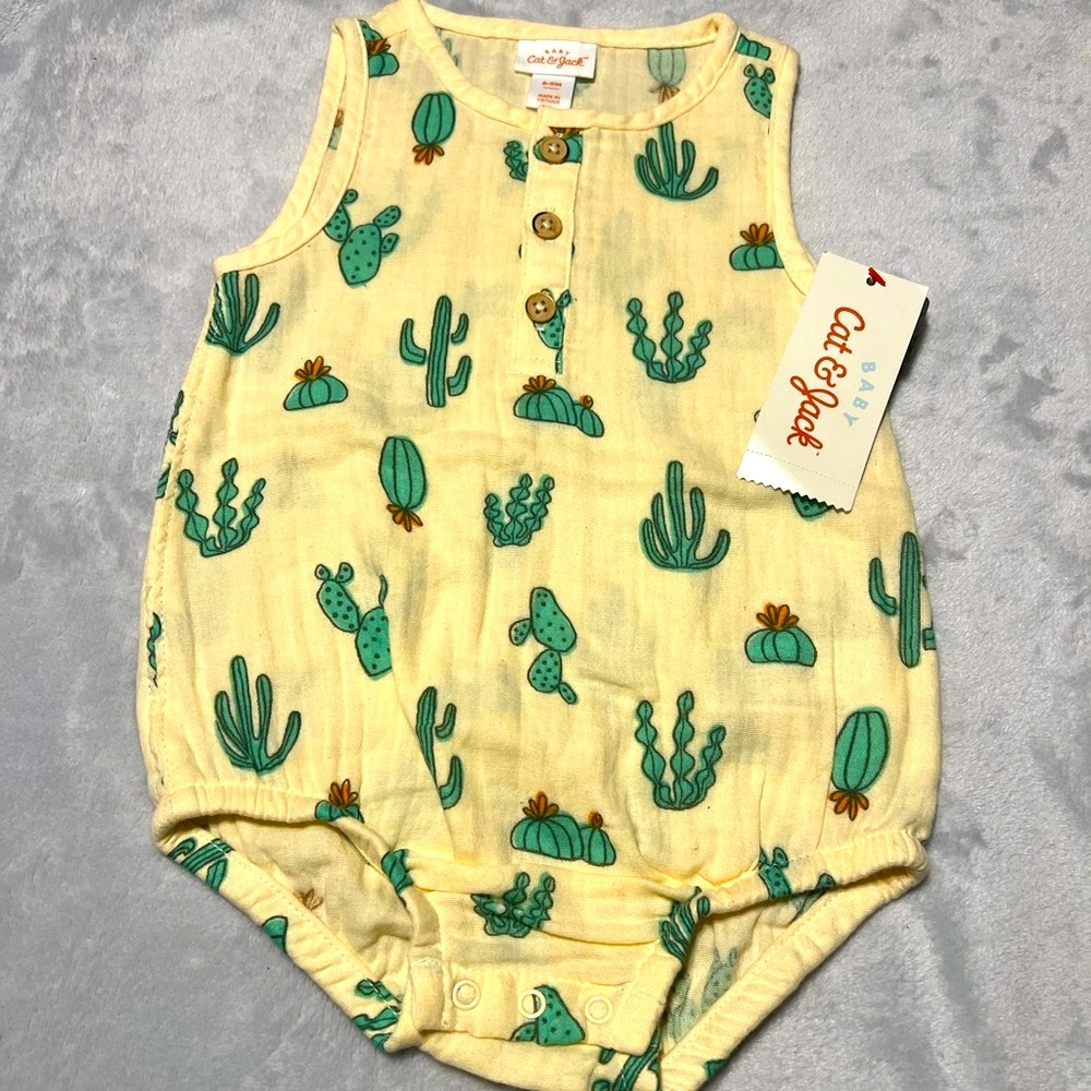 Cat & Jack Baby Yellow Cactus One Piece